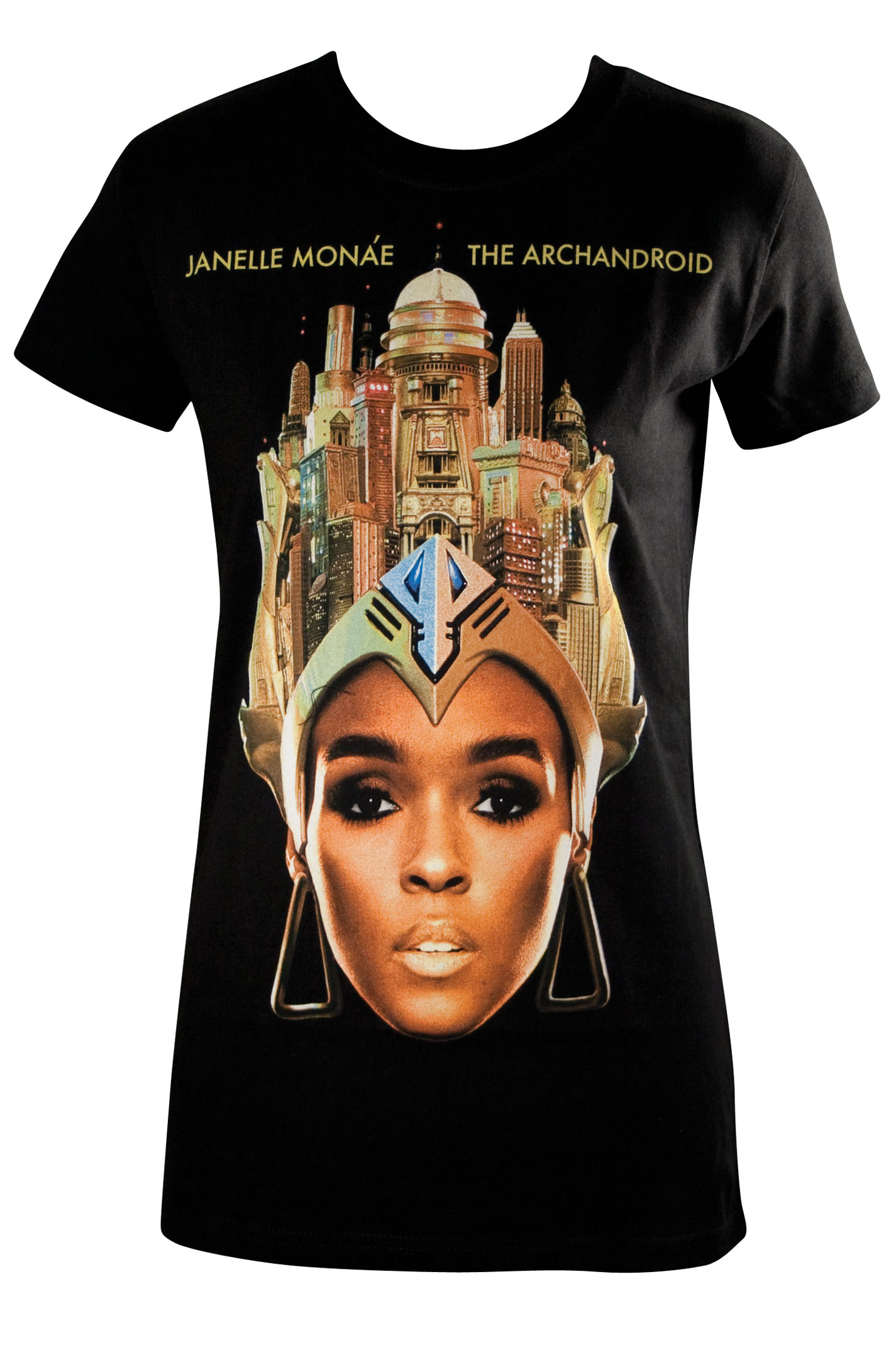 Janelle Monae ArchAndroid Face Juniors T-shirt Black